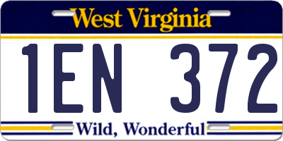 WV license plate 1EN372
