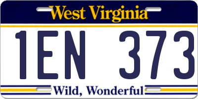 WV license plate 1EN373