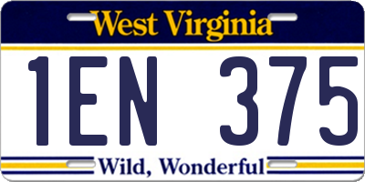 WV license plate 1EN375