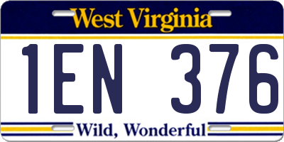 WV license plate 1EN376