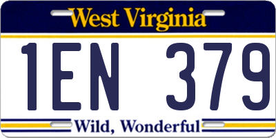 WV license plate 1EN379