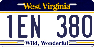 WV license plate 1EN380