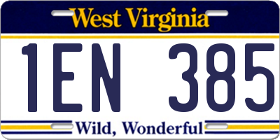 WV license plate 1EN385