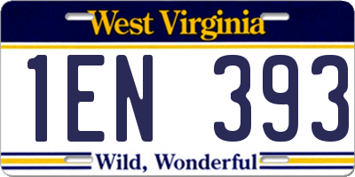 WV license plate 1EN393