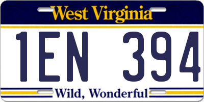 WV license plate 1EN394