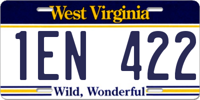 WV license plate 1EN422