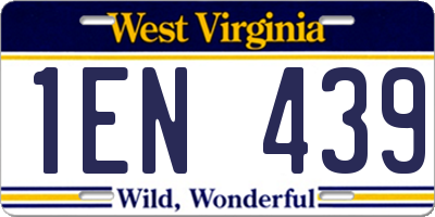 WV license plate 1EN439