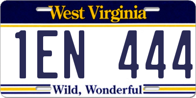 WV license plate 1EN444