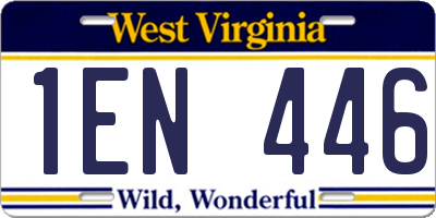 WV license plate 1EN446