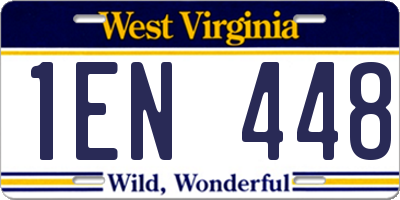 WV license plate 1EN448