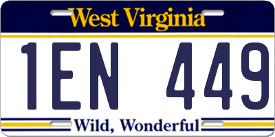 WV license plate 1EN449