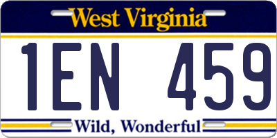 WV license plate 1EN459