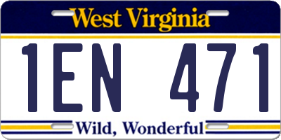 WV license plate 1EN471
