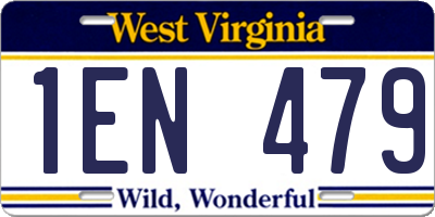 WV license plate 1EN479