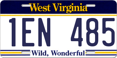 WV license plate 1EN485