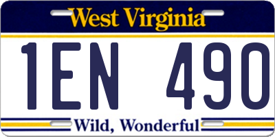 WV license plate 1EN490