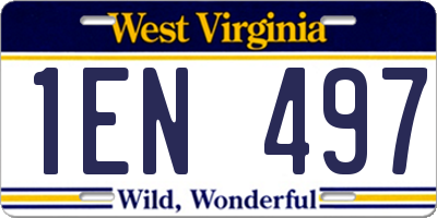 WV license plate 1EN497