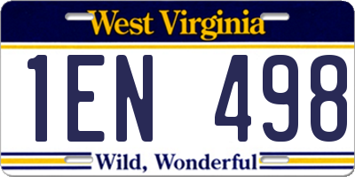 WV license plate 1EN498
