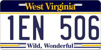 WV license plate 1EN506
