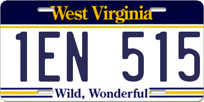 WV license plate 1EN515