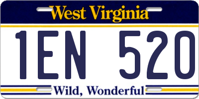 WV license plate 1EN520