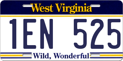 WV license plate 1EN525