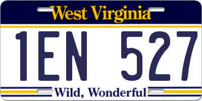 WV license plate 1EN527