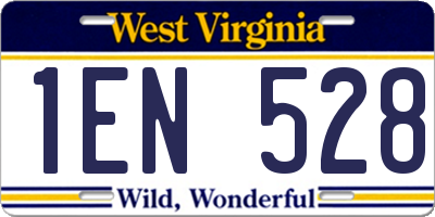 WV license plate 1EN528