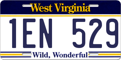 WV license plate 1EN529