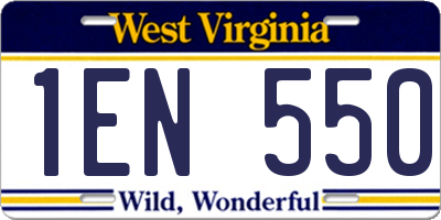 WV license plate 1EN550