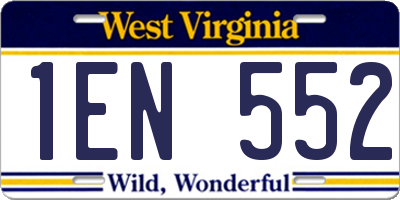 WV license plate 1EN552