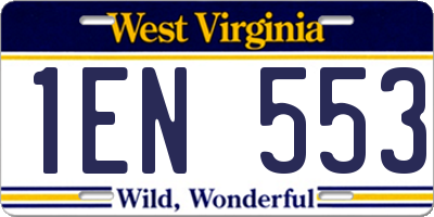 WV license plate 1EN553