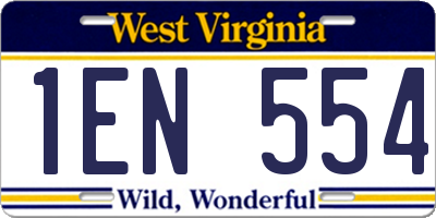 WV license plate 1EN554