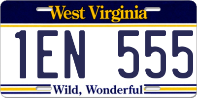 WV license plate 1EN555