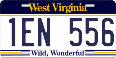 WV license plate 1EN556