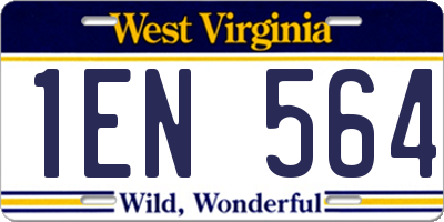 WV license plate 1EN564