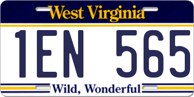 WV license plate 1EN565