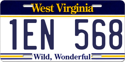 WV license plate 1EN568