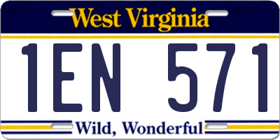 WV license plate 1EN571