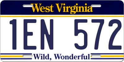 WV license plate 1EN572