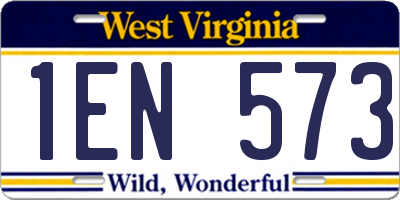 WV license plate 1EN573