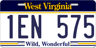 WV license plate 1EN575