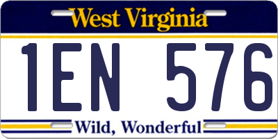 WV license plate 1EN576