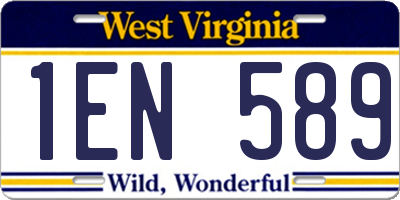 WV license plate 1EN589
