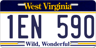 WV license plate 1EN590