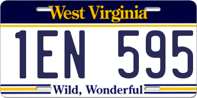WV license plate 1EN595