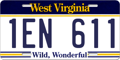 WV license plate 1EN611