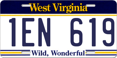 WV license plate 1EN619
