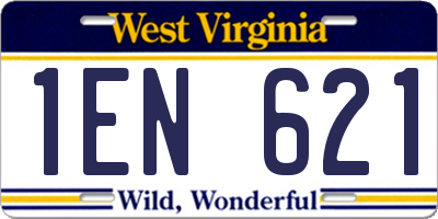 WV license plate 1EN621