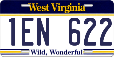 WV license plate 1EN622
